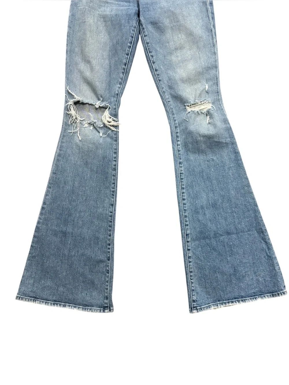Mother Superior The Super Cruiser Jeans On Holy Ground Wash Flare Distress Sz 26